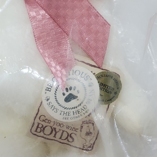 Vtg 2001 Longaberger Boyds Bear Hope Pink Bearywell Cancer Ribbon Embroidered - Picture 7 of 7