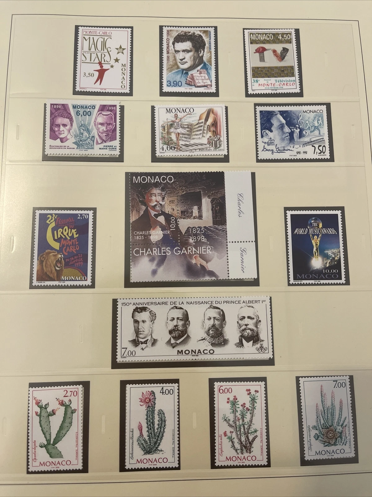 Timbres Monaco Neuf Lindner No.2208  1998 Page 203