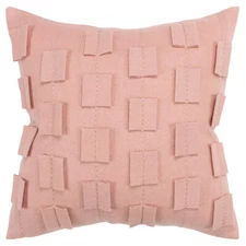 Rizzy Red Rows Off-set Felted Blocks Transitional Throw Pillow Geometric T16964