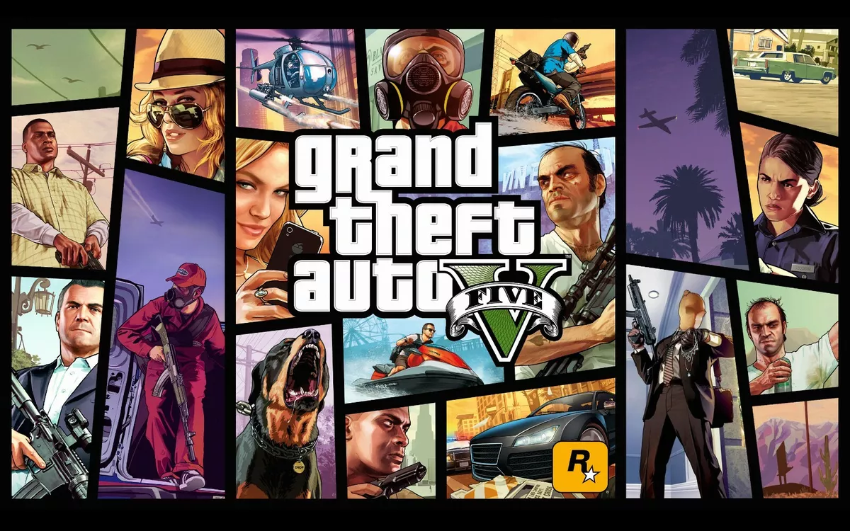 Mapa GTA 5 Poster Adesivo A3 (29,7x42cm), GTA V, Grand Theft Auto GAME -  JOGO