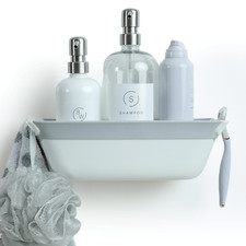 SlipX Solutions Patented Power-Lock Shower Organizer Caddy w/Suction Cups