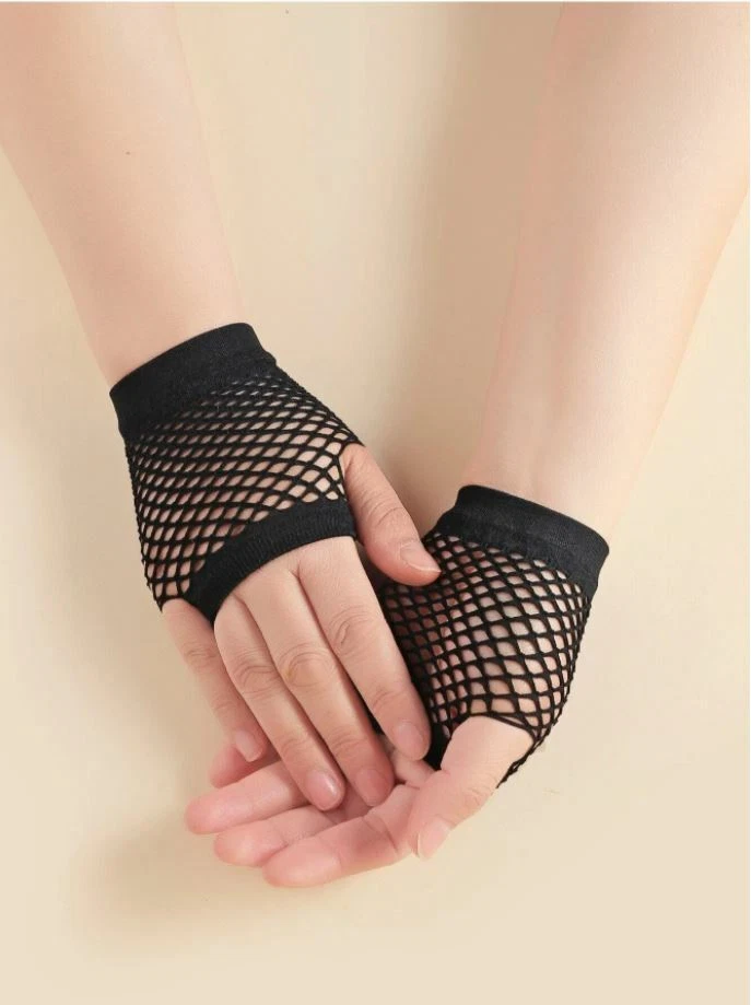 Net online fingerless gloves