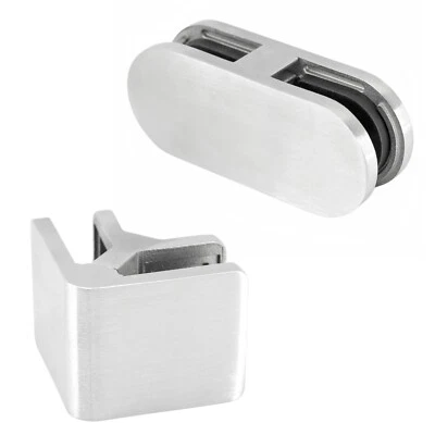 PRIOSTAHL Glashalter Eckglashalter 90° Doppelglashalter Glasklemme Geländer Edelstahl V4A