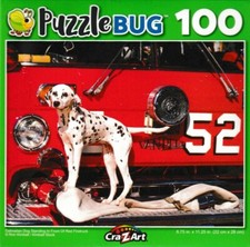 Dalmatian Dog Puppy Red Firetruck Jigsaw Puzzle 100 Pieces 8.75" X 11.25" Piece