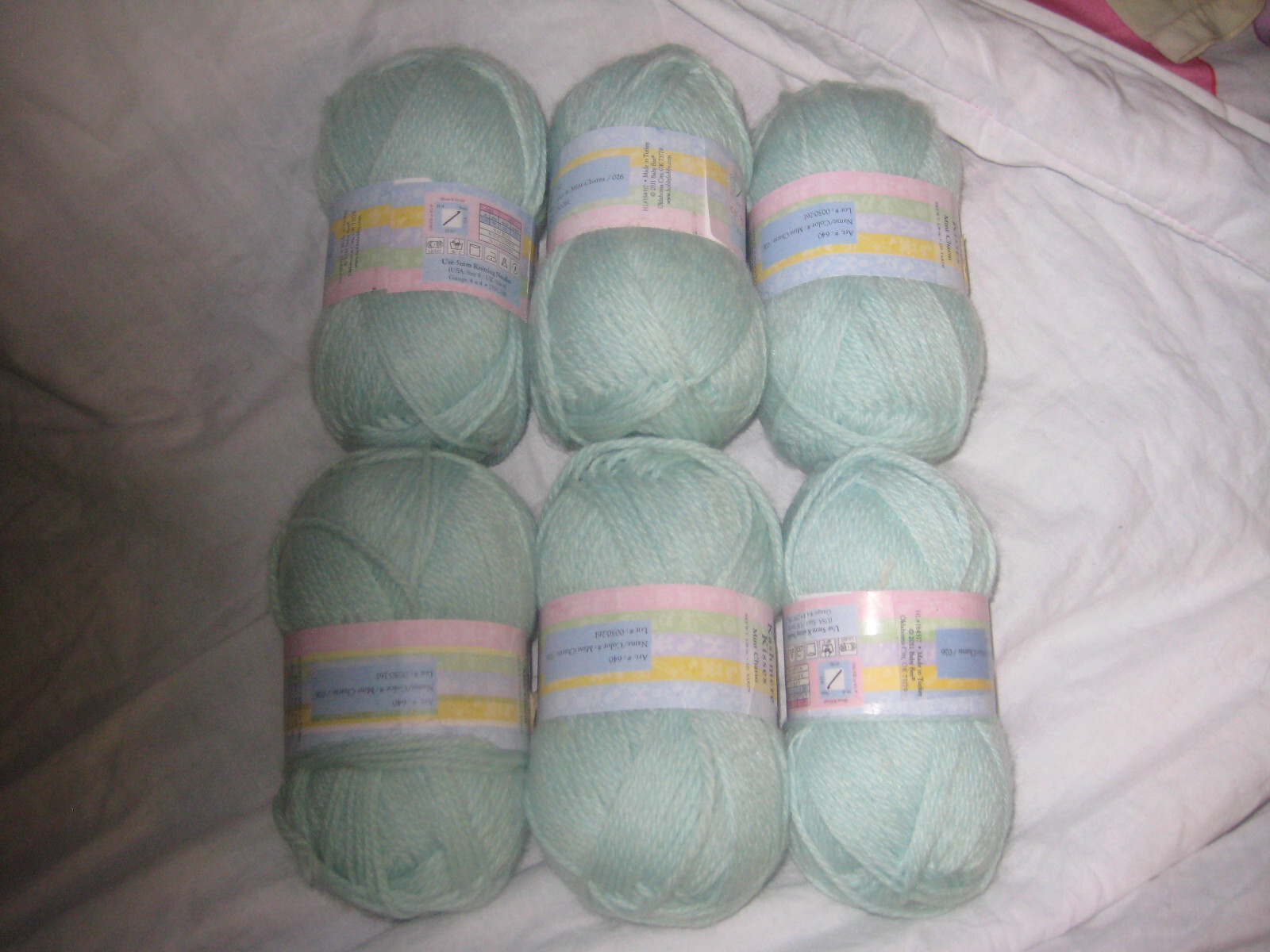 Baby Bee Yarn Kashmere Kisses 1.76oz ea Color Mint Charm Lot of 6 Skeins eBay