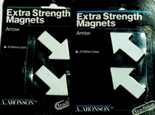 Set Of 2 Aronson Extra Strength Magnets White Arrows Perfect for Teachers