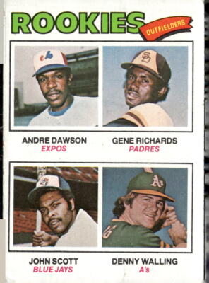 1977 Topps #473 1977 Rookie Outfielders (Andre Dawson /Richards /Scott /Walling)