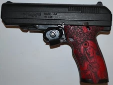 Hi Point JCP-40 JHP-45 pistol grips engraved virgin Mary Candy Apple Red plastic