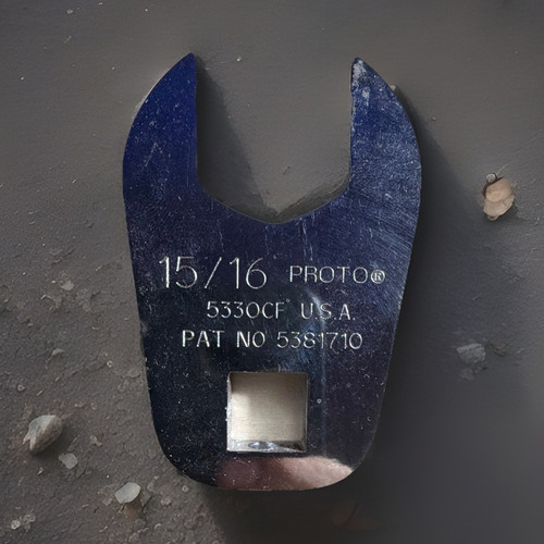 PROTO 15/16 in Crowfoot Wrench 5330CF Non-Ratcheting SAE Metal Silver