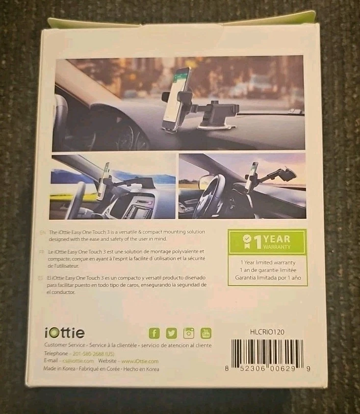 iOttie HLCRIO120 Easy One Touch 3 Car Mount Universal iPhone Holder Samsung - Image 2 of 4