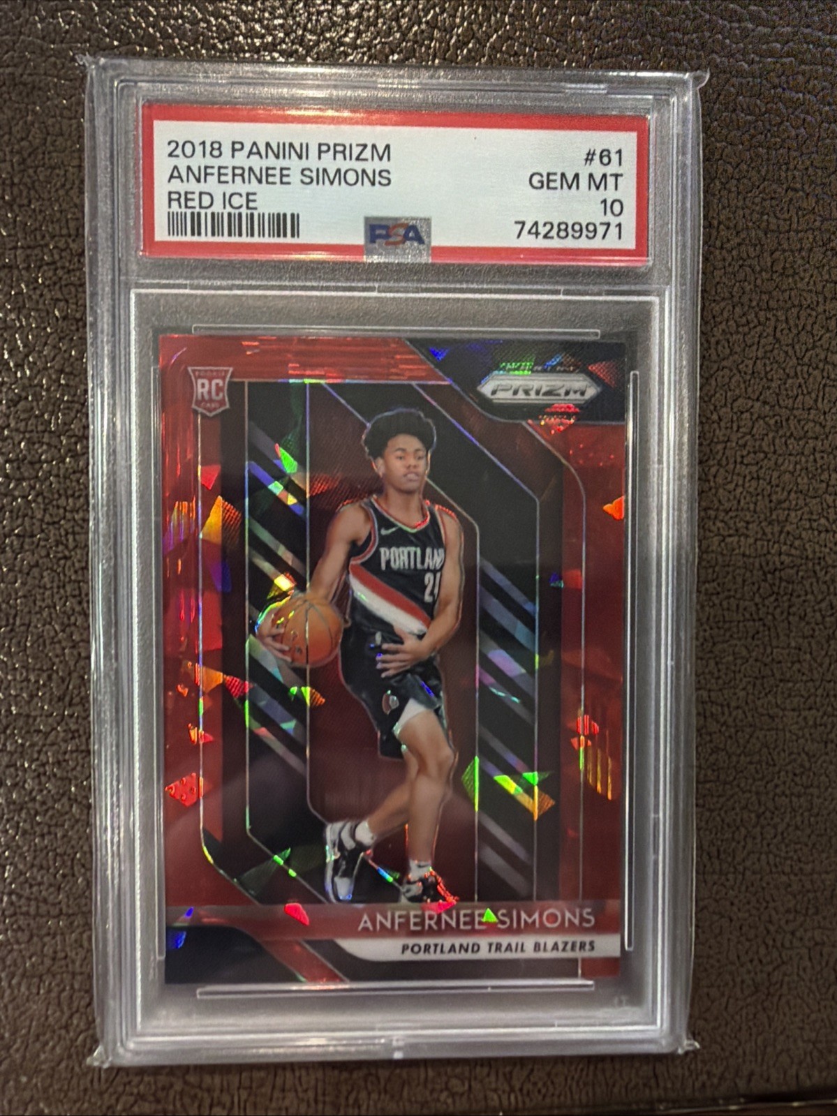 2018-19 Panini Prizm - Anfernee Simons #61 Red Ice Prizm (RC)