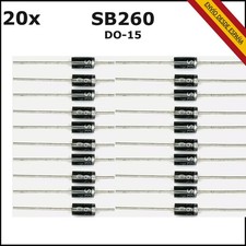 20x SB260 = SR260 Diodo SCHOTTKY DO-15 2A 60V