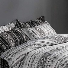 Luxury Aztec Striped Boho Duvet Cover Queen King Size Soft Bedding Set