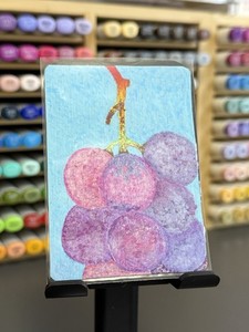 ACEO Original Art Card by Serenityart- Fruity Grapes 