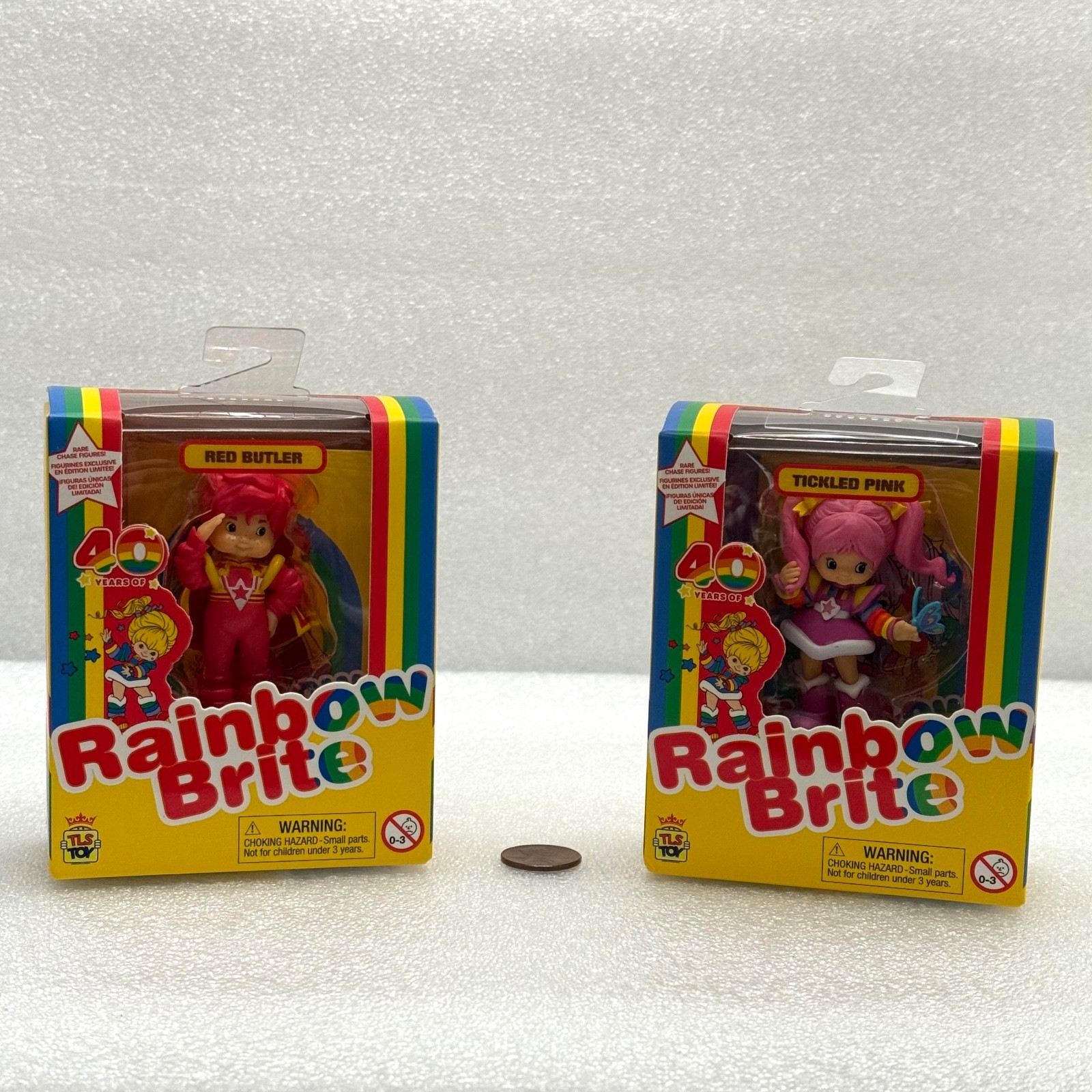 RAINBOW BRITE 40TH ANNIVERSARY SET OF 2 MINI Figure Doll Red Butler Tickled Pink