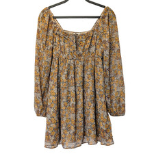 American Eagle Babydoll Mini Dress Boho Flowey Coquette Milkmaid Cottagecore