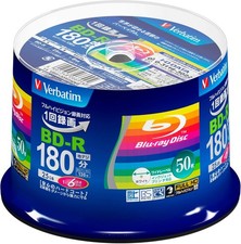 Verbatim VBR130RP50V4 BD-R 25GB 6x Blu-ray Disc 50pcs White Inkjet Printable New