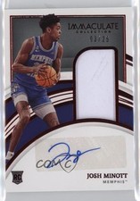 2022-23 Panini Immaculate Collegiate Rookie Red 3/25 Josh Minott Patch Auto 10qe