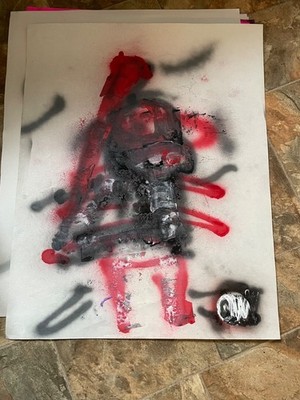 New art Pop art  Batter up  Ody West graffiti acrylic spray paint original 22x28