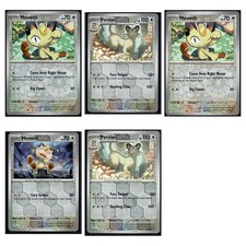 5 Card Pokemon TCG Lot - Meowth & Persian Reverse Holo LP