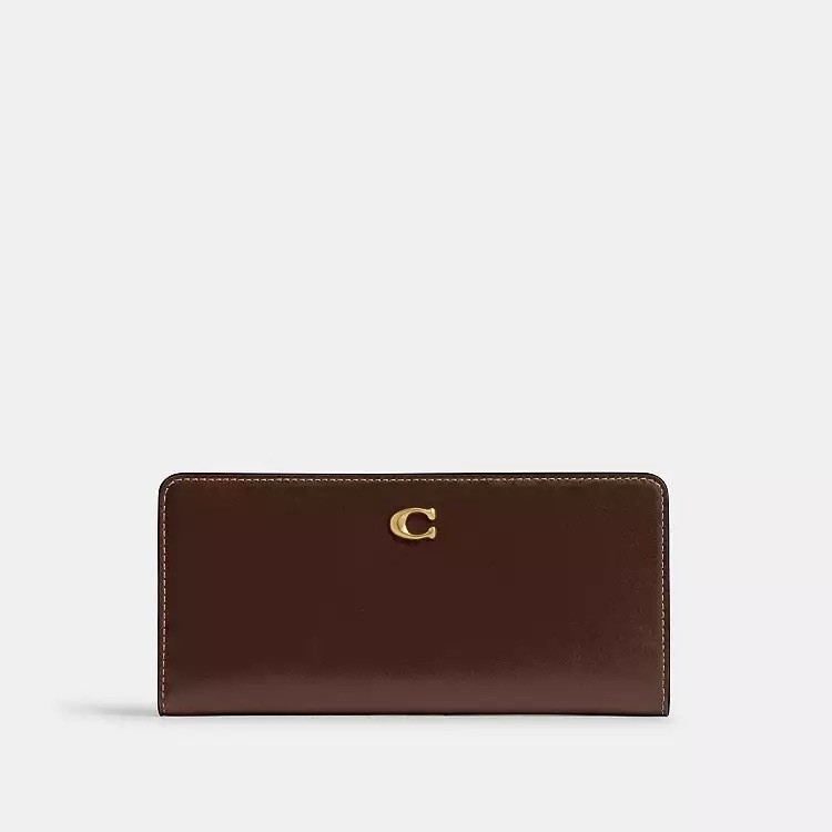 NWT Coach Essential Slim Leather Wallet CZ096 Brass/Maple | eBay