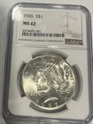 1926 Peace Silver Dollar NGC MS 62