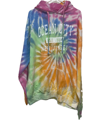 Tie Dye New Jersey Hoodie Unisex  Bright Colors Size 2XL ( oversized) 