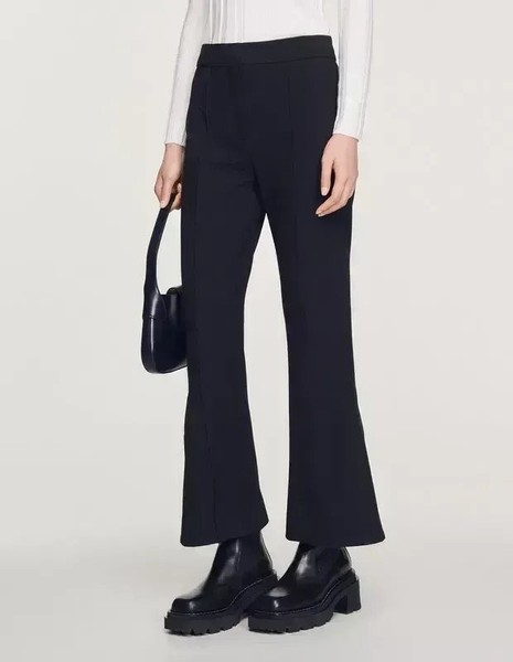 Women Sandro Paris Trousers Black Viscose 38