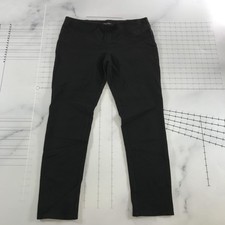 Eileen Fisher Pants Womens PM Black Ponte Ankle Slim Leg Elastic Waist Pull On