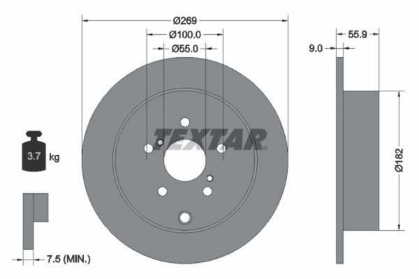 2X Bremsscheibe Hinterachse FüR Toyota Celica Coupe Prius Liftback-image