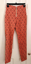 Urban Outfitters Women's Jacquard Retro Orange Geometric Pants, Size 2