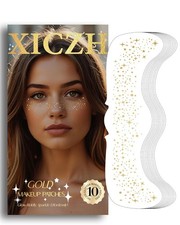 Glitter Freckles, Gold Temporary Face Tattoos Stickers, Body Face Glitter for Wo