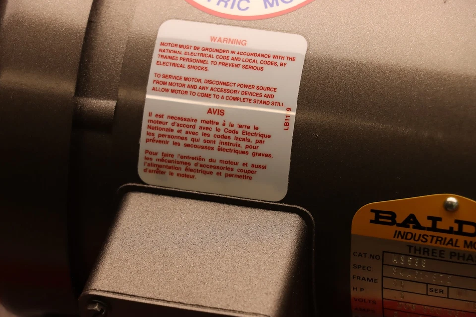 BALDOR motor M3538 .5HP, 1720RPM, 3PH, 60HZ, 56, 3416M, TEFC, F1, N - Image 3 of 4