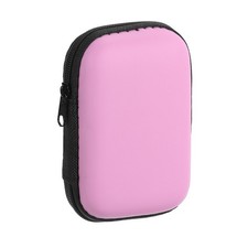 Earbuds Earphone Cases, EVA EarBuds Zipper Holder with Mesh Pocket,Pink