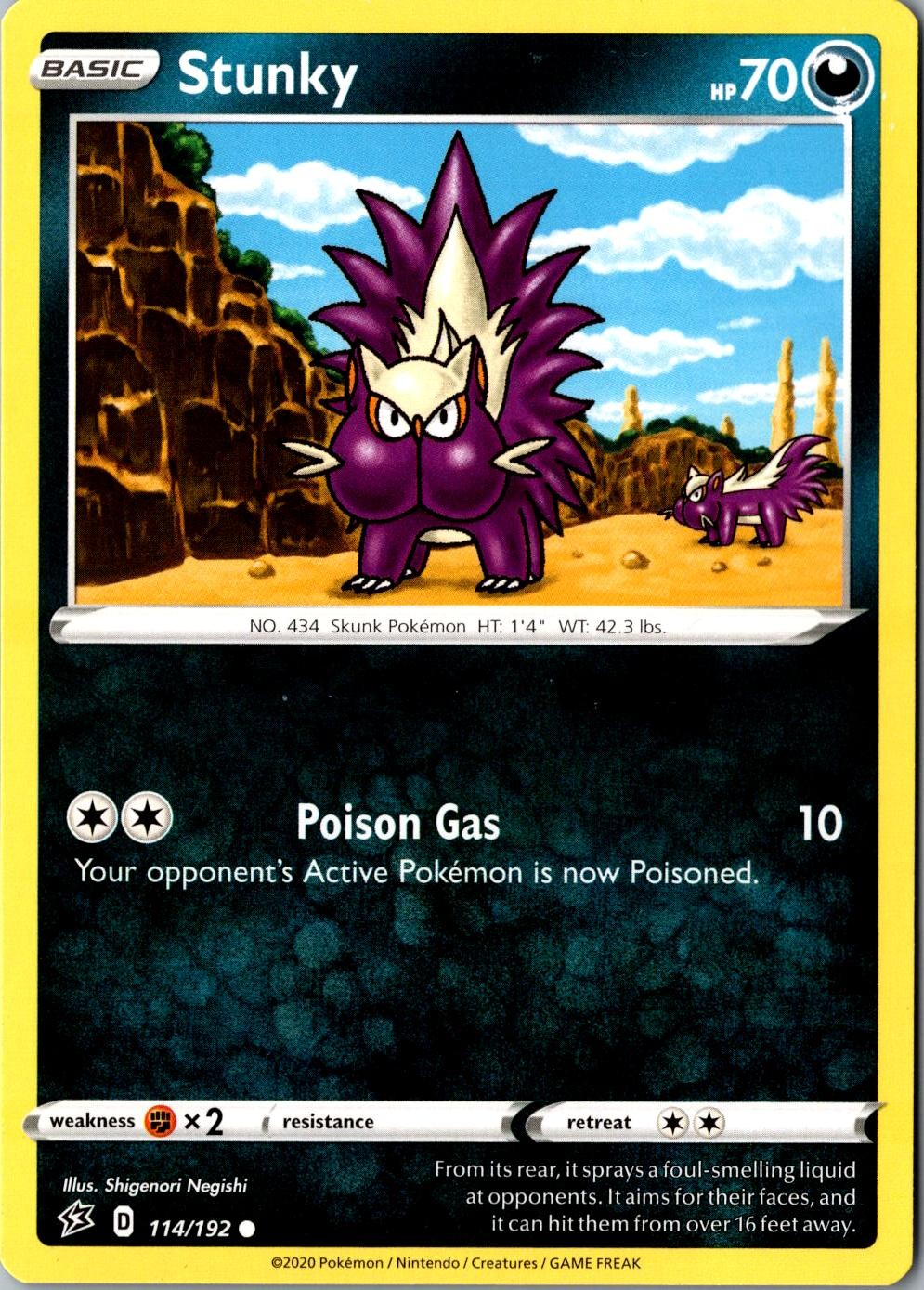 Stunky 114/192 Common SWSH02: Rebel Clash LP Pokemon Card