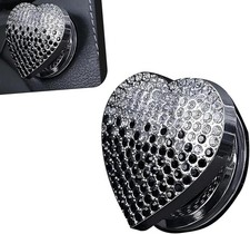 Bling Push Start Button Cover, Heart-Shaped Engine Sticker with Diamond, Sparkly