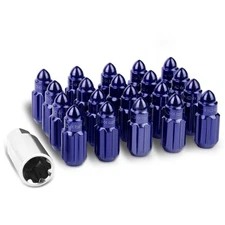 NRG 20Pcs Steel M12 X 1.25 Racing Wheel/Rim Bullet Close End Lug Nuts+Key Blue
