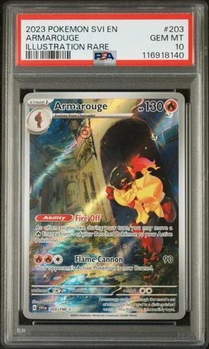 2023 POKEMON SVI EN-SCARLET & VIOLET ILLUSTRATION RARE #203 ARMAROUGE PSA 10