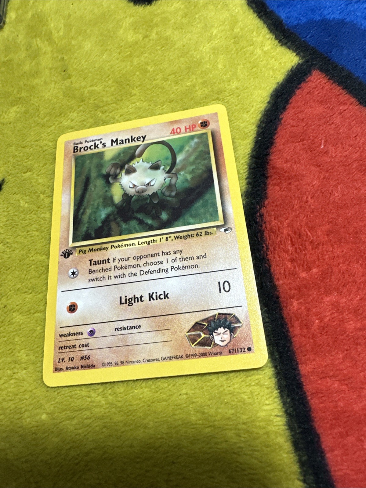 Pokemon 1st Edition Gym Heroes Brock’s Mankey 67/132 NM/M