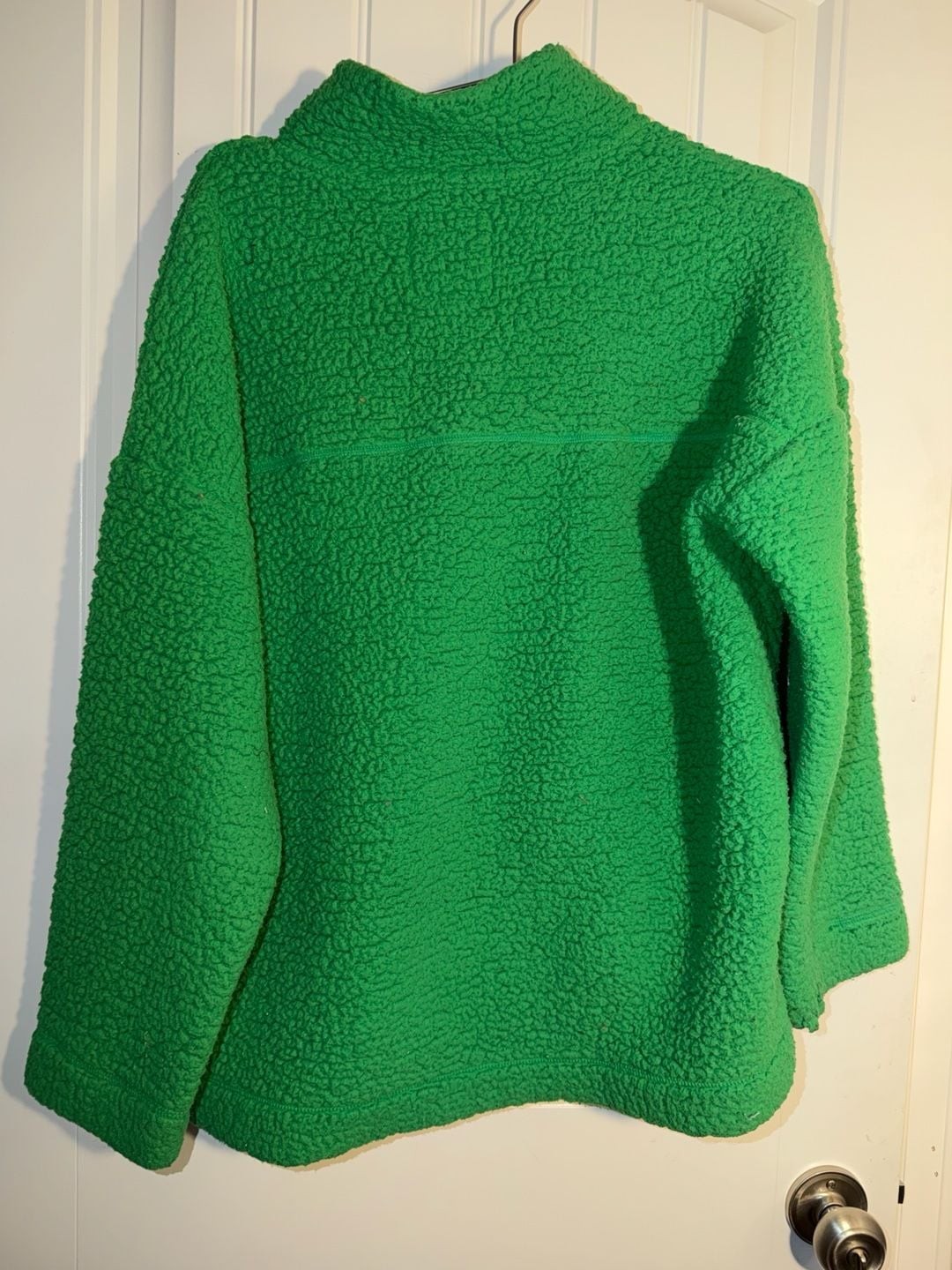 Aerie Women's Green Oversized Sherpa Button-Up Pullover Sweatshirt, photo 6