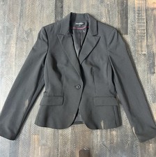 Express Design Studio Women's 6 Black Pinstriped 1 Button Blazer Suit Jacket