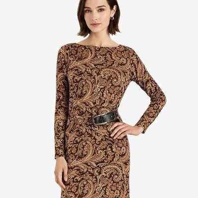 paisley jersey dress Boden Women's Sydney Twist Neck Jersey Dress in Pink