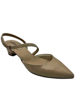 LifeStride Women's Minimalist Slingback Pumps Taupe Beige Faux Patent