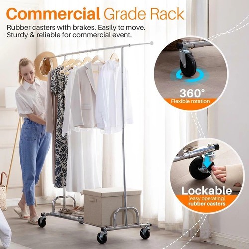 HOKEEPER Clothing Garment Rack Capacity 525LBS Clothing Racks on Wheels Rolling - Picture 4 of 6
