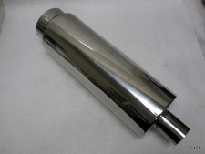 Dc Sports Universal Round Straight Ss Weld On Muffler 2 In 4 Out Ex-5012