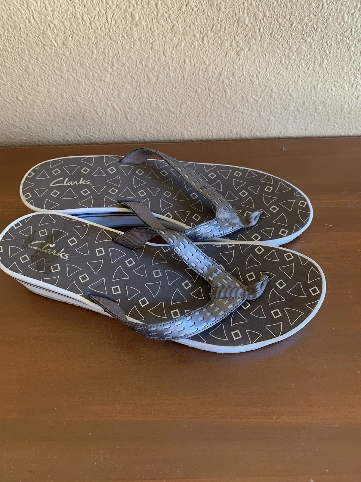 Scarpe infradito Clarks donna Liya Gander grigio con zeppa 12 M