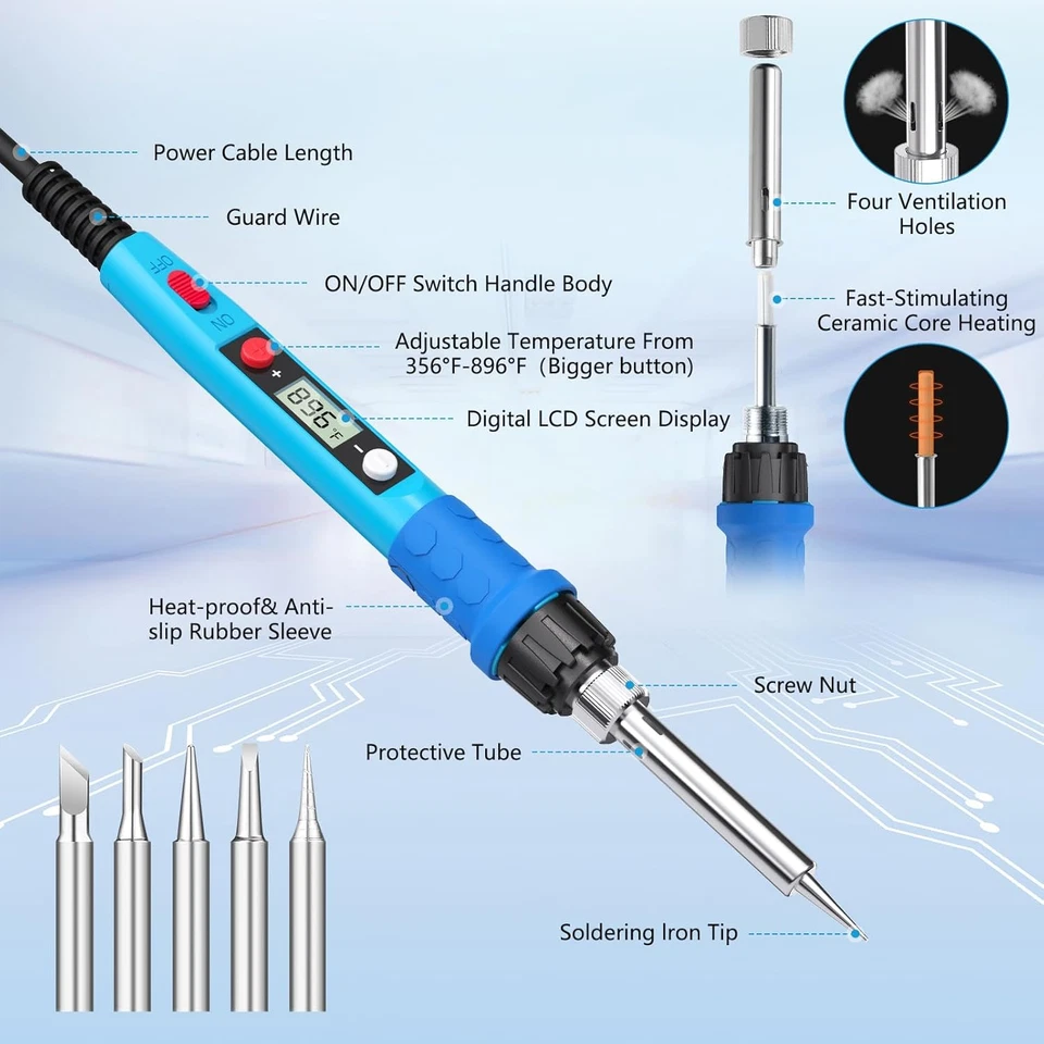 Precision Soldering Micro Pen Heavy Duty Kit Small Electrical Welding Tool - Image 2 of 4