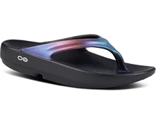 New Oofos Oolala Luxe Sandal Midnight Spectre Black Size 8