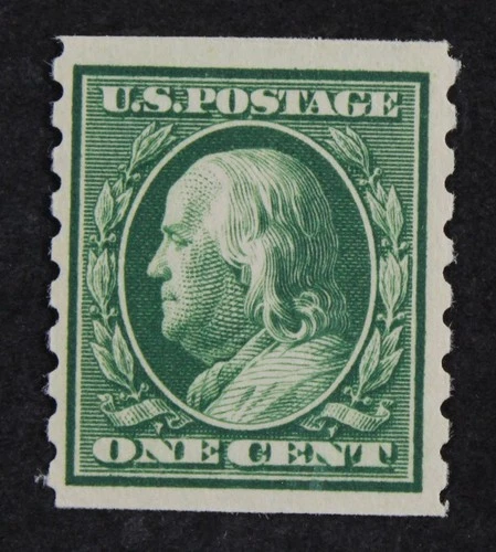 CKStamps: US Stamps Collection Scott#392 1c Franklin Mint LH OG 24 1/2mm
