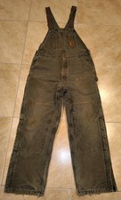 vintage CARHARTT Coveralls work overalls Insulated Lining 38x30 Green Work wear